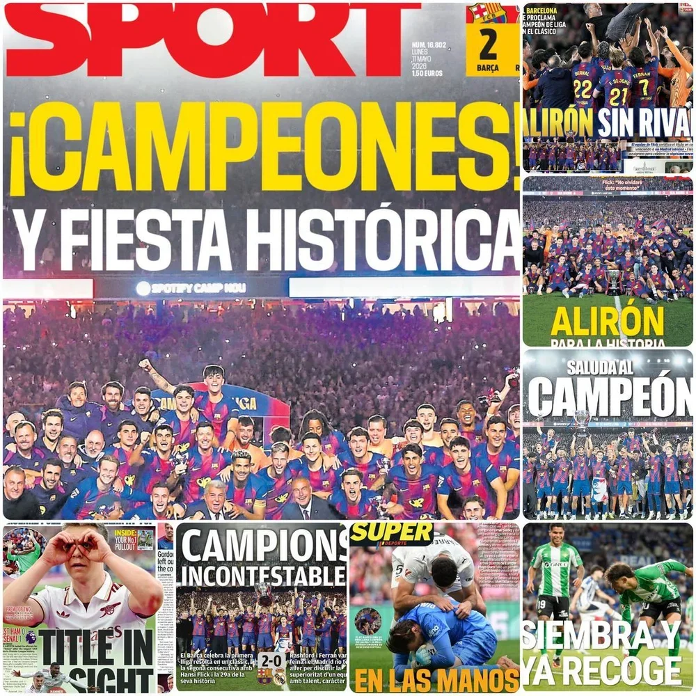 Las portadas de los periódicos deportivos hoy, lunes 11 de mayo: Sport, Marca, As y Mundo Deportivo